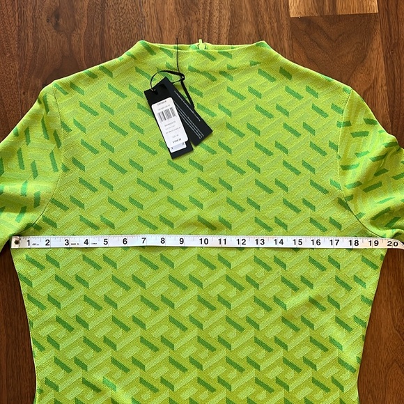 Versace La Greca Jacquard Mock Neck Silk Blend Sweater - Picture 12 of 16